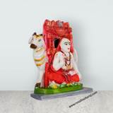 Raghavendra Swamy Idol With Cow - 6 x 4.25 Inches | Resin Statue / Raghavendra Idol For Pooja Room - Retail Maharaj
