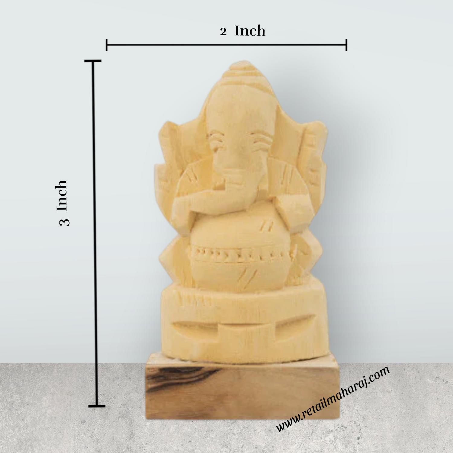 Vellerukku Ganesha - 3 x 2 Inches | Shwetark Ganapati Idol/ Ganesha Statue for Pooja - Retail Maharaj