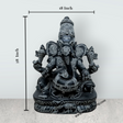 Ganesha Murti - 28 x 18 Inches | Black Stone Idol / Ganapathi Statue/ Vinayagar Sculpture Decor for Home & Pooja - Retail Maharaj