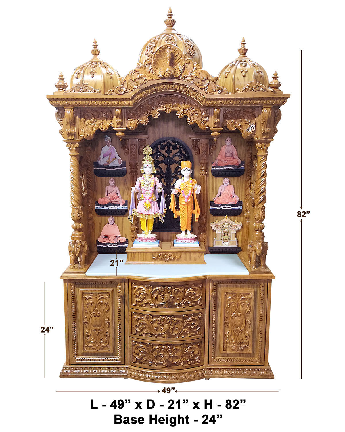 Ghar Mandir - Sag Wood (Natural Polish) - Retail Maharaj