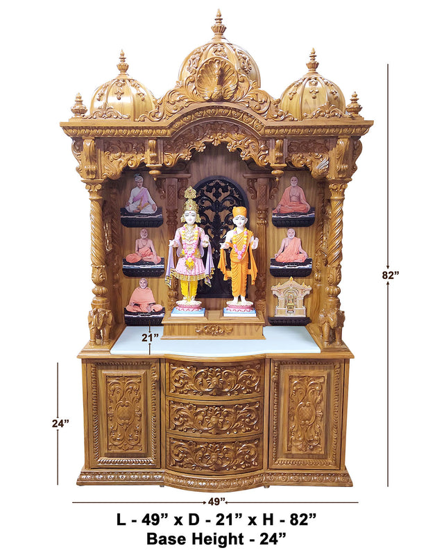 Ghar Mandir - Sag Wood (Natural Polish) - Retail Maharaj
