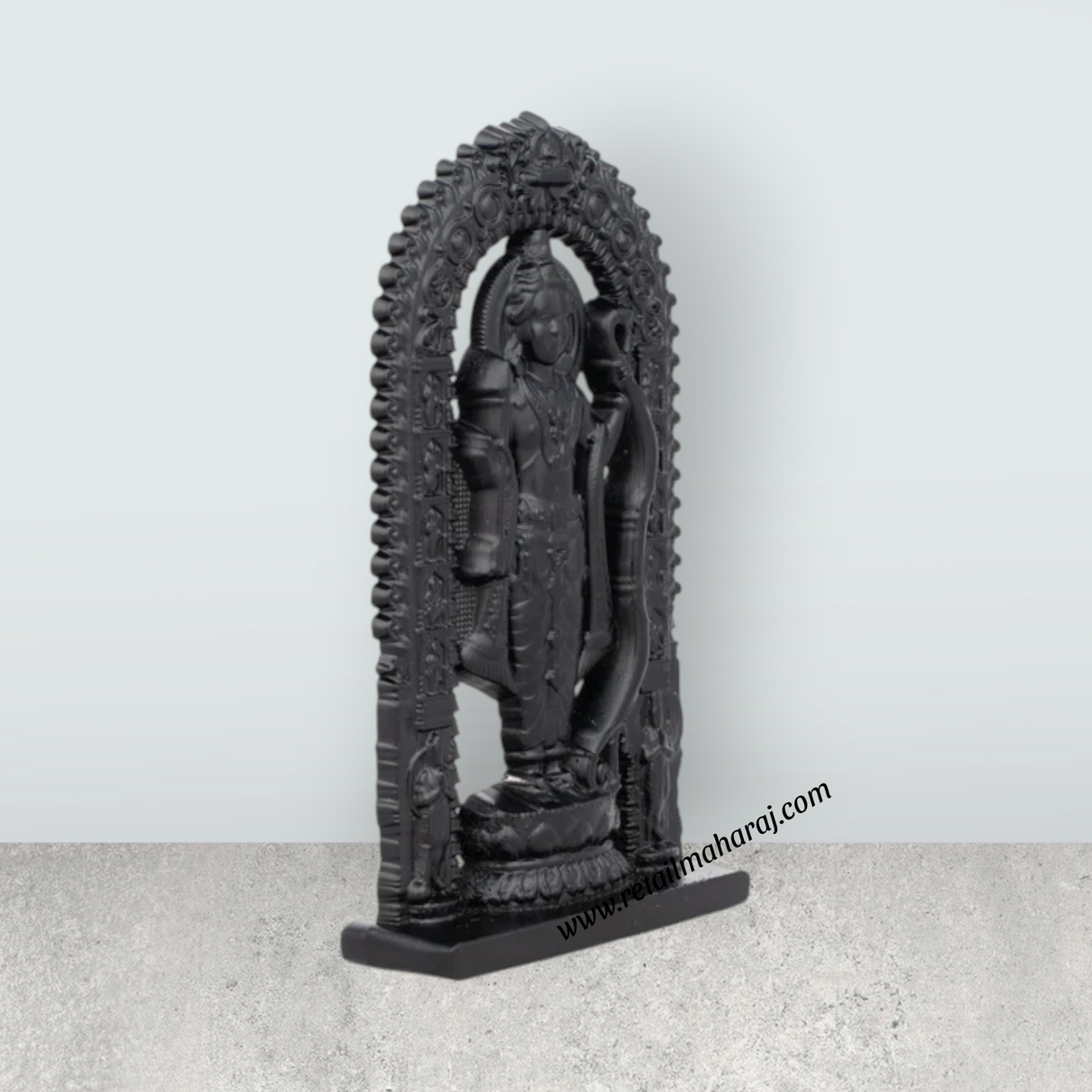 Ayodhya Rama Idol - 3 x 1.5 Inches | Black Ayodhya Ramar Statue for Pooja