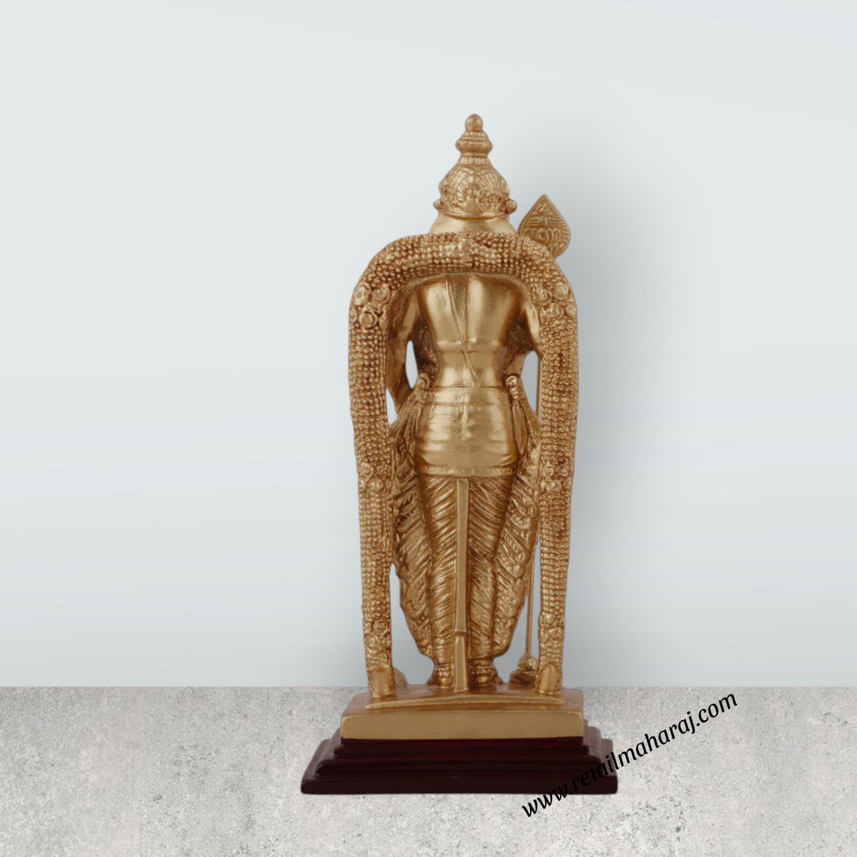 Murugan Statue - 6 x 3 Inches | Standing Murugan Idol/ Resin & Gold Polish Murugan Silai for Pooja - Retail Maharaj