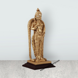 Murugan Statue - 10 x 4.5 Inches | Standing Murugan Idol/ Resin & Gold Polish Murugan Silai for Pooja - Retail Maharaj