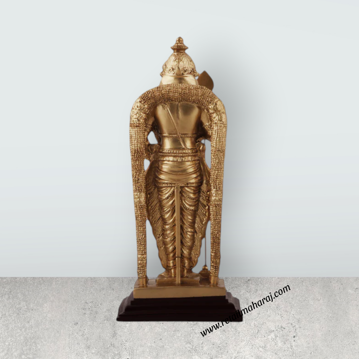 Murugan Statue - 10 x 4.5 Inches | Standing Murugan Idol/ Resin & Gold Polish Murugan Silai for Pooja - Retail Maharaj