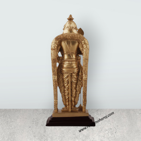 Murugan Statue - 10 x 4.5 Inches | Standing Murugan Idol/ Resin & Gold Polish Murugan Silai for Pooja - Retail Maharaj