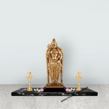 Murugan Statue - 10 x 4.5 Inches | Standing Murugan Idol/ Resin & Gold Polish Murugan Silai for Pooja - Retail Maharaj