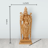 Siruvapuri Murugan Statue - 6 x 2.5 Inches | Standing Murugan Idol/ Gold Polish Murugan Silai for Pooja - Retail Maharaj
