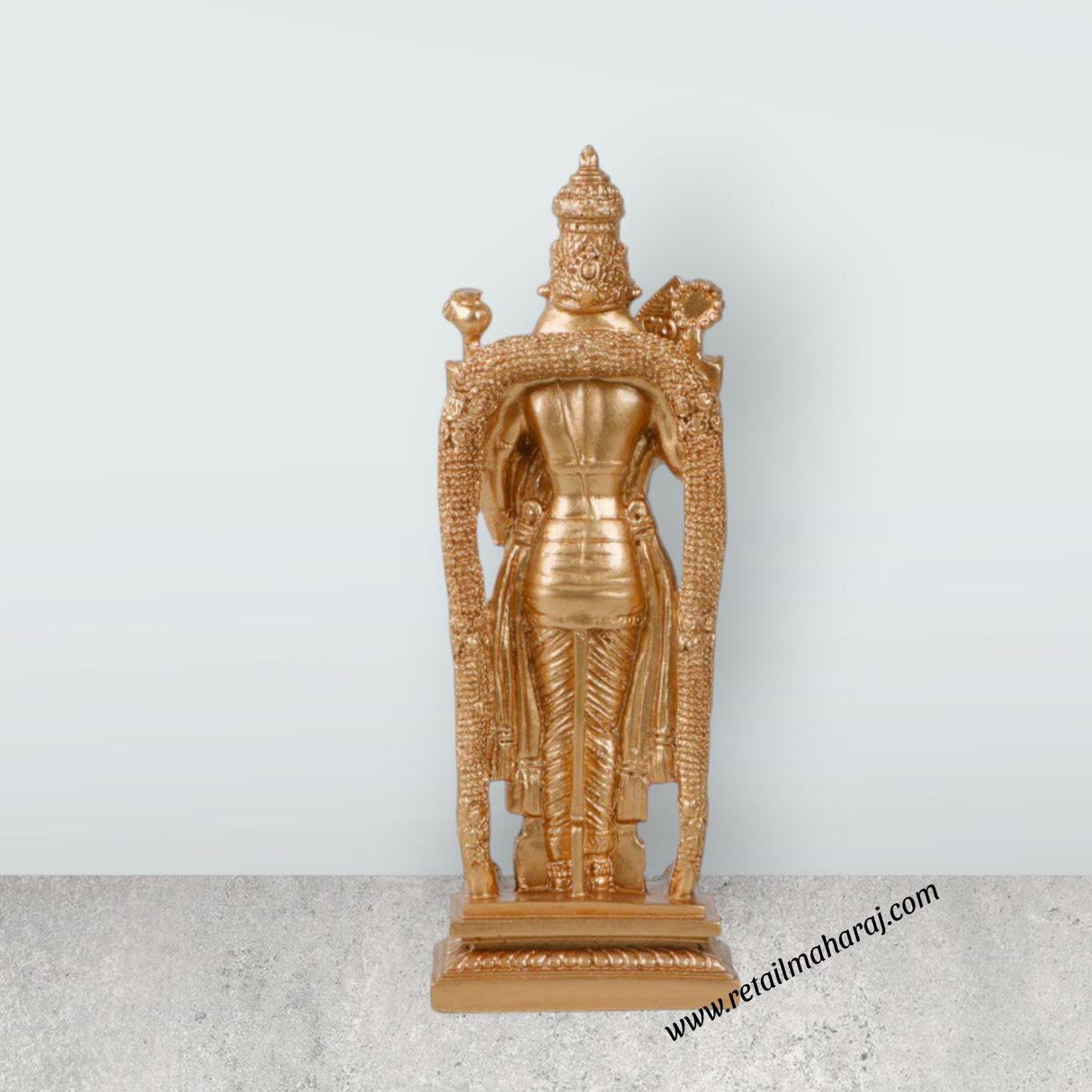 Siruvapuri Murugan Statue - 6 x 2.5 Inches | Standing Murugan Idol/ Gold Polish Murugan Silai for Pooja - Retail Maharaj