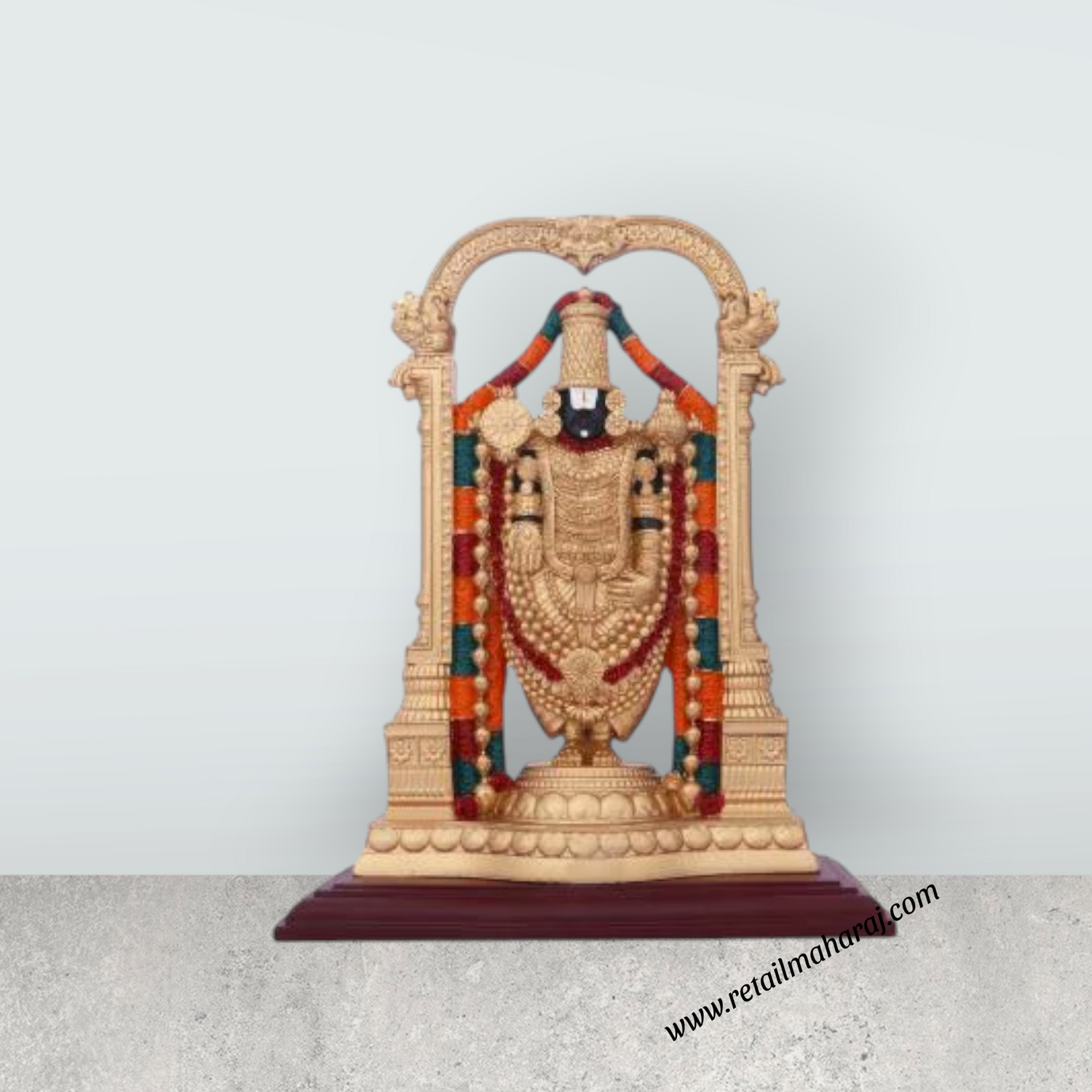 Balaji Murti - 9 x 7 Inches | Tirupati Balaji Idol/ Resin Balaji Statue for Pooja/ Assorted Design - Retail Maharaj