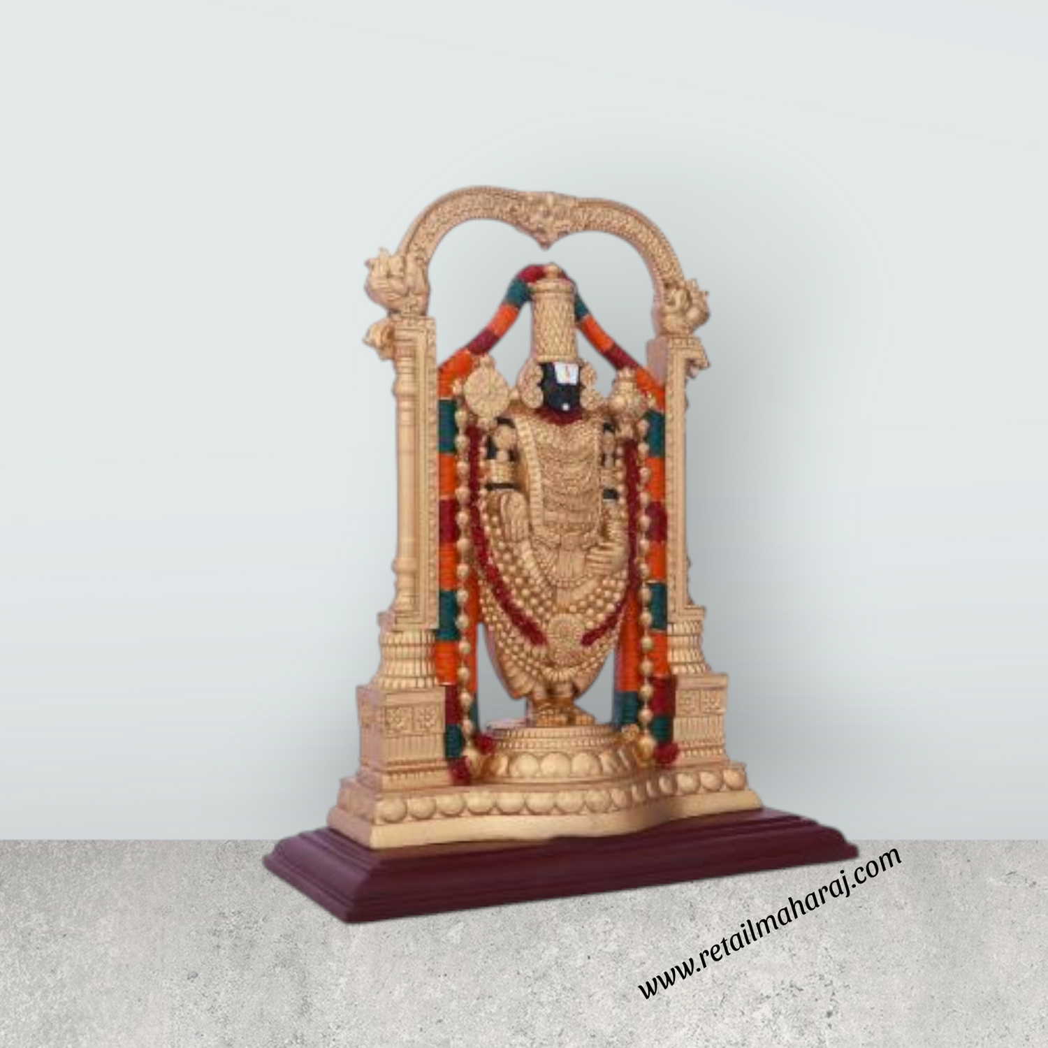Balaji Murti - 9 x 7 Inches | Tirupati Balaji Idol/ Resin Balaji Statue for Pooja/ Assorted Design - Retail Maharaj