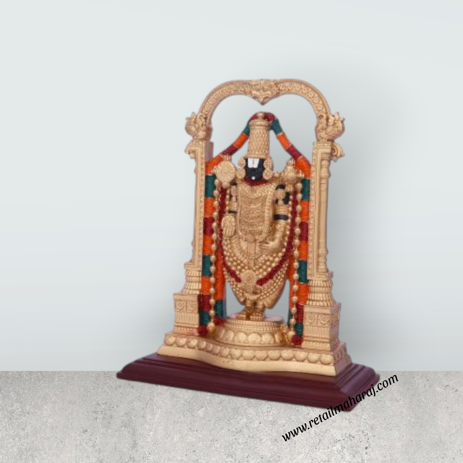 Balaji Murti - 9 x 7 Inches | Tirupati Balaji Idol/ Resin Balaji Statue for Pooja/ Assorted Design - Retail Maharaj