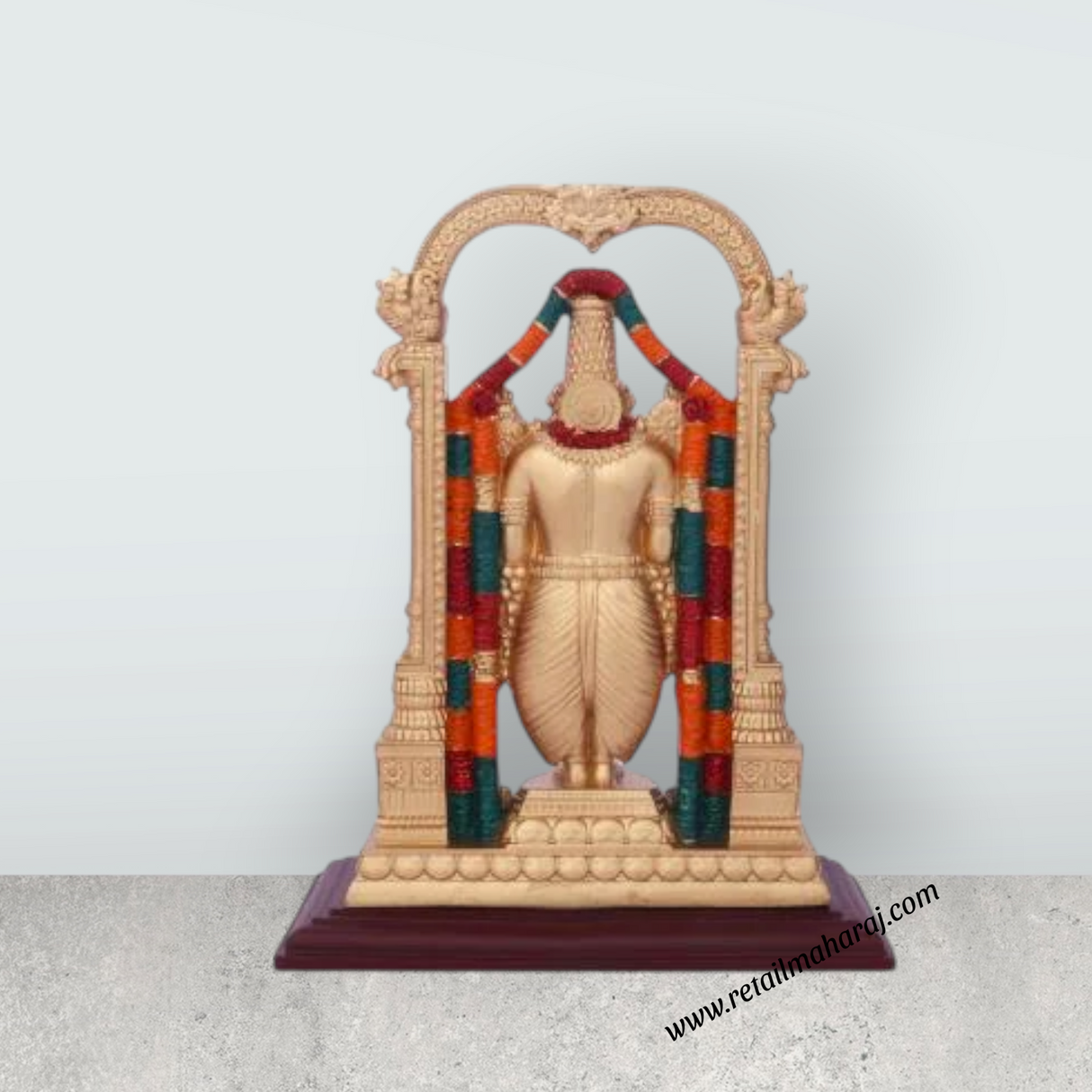 Balaji Murti - 9 x 7 Inches | Tirupati Balaji Idol/ Resin Balaji Statue for Pooja/ Assorted Design - Retail Maharaj