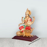 Mahalaxmi Murti - 7.5 x 5 Inches | Gold Polish Mahalakshmi Murti/ Resin Statue for Pooja - Retail Maharaj