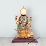 Mahalaxmi Murti - 7.5 x 5 Inches | Gold Polish Mahalakshmi Murti/ Resin Statue for Pooja - Retail Maharaj