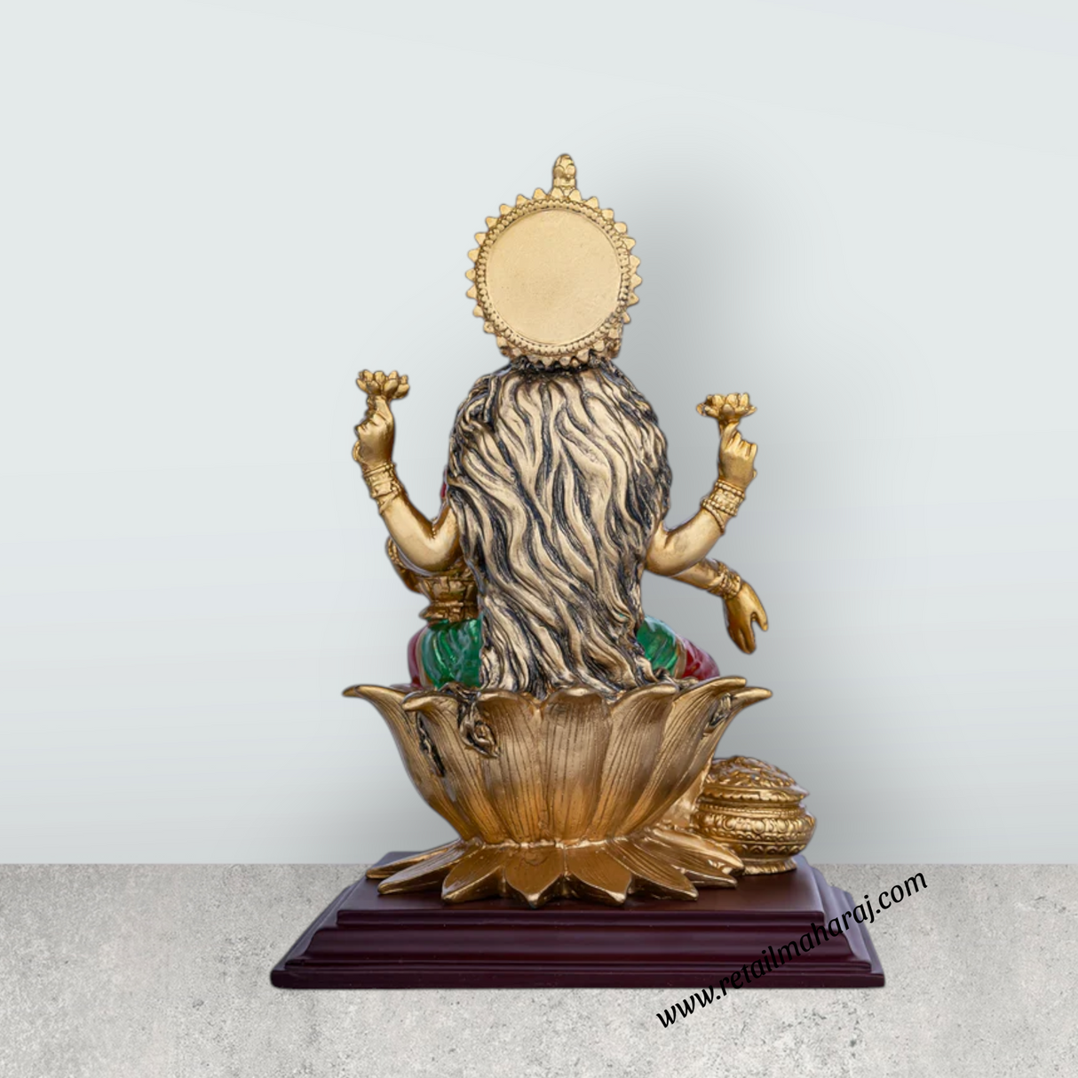 Lakshmi Idol - 8 x 5.5 Inches | Resin Statue/ Laxmi Idol/ Laxmi Murti for Pooja - Retail Maharaj