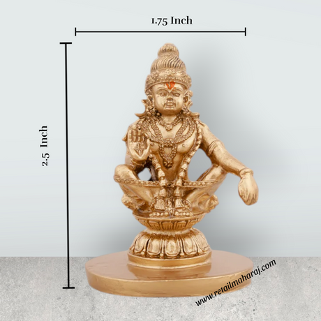 Ayyappan Statue - 2.5 x 1.75 Inches | Resin Statue/ Ayyappa Idol/ Ayyappan Vigraham for Pooja - Retail Maharaj