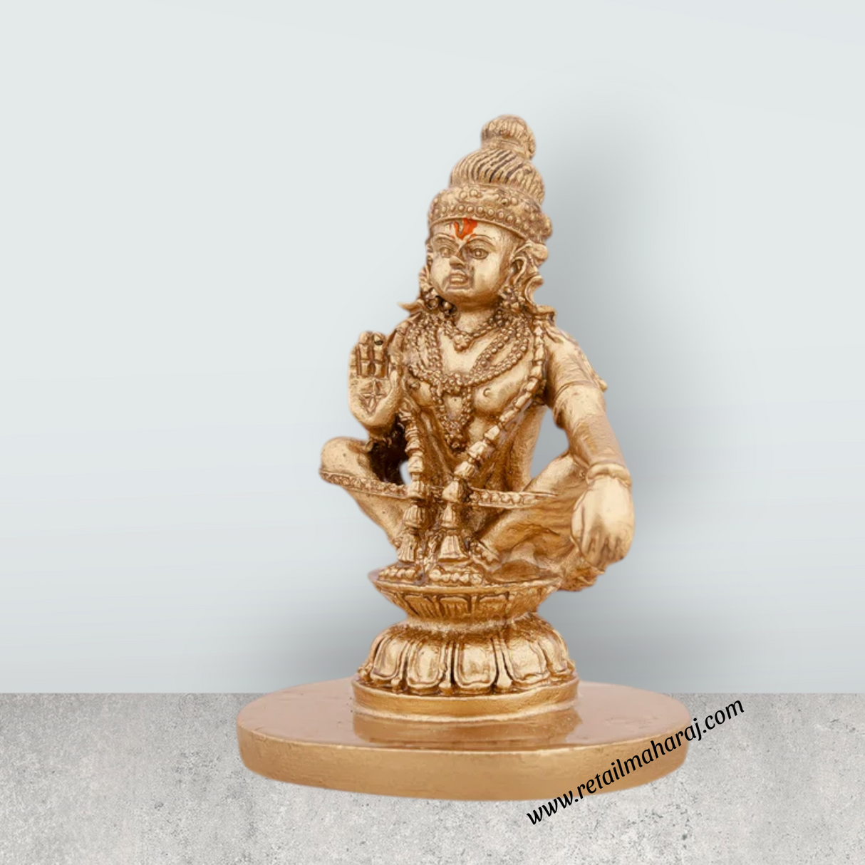 Ayyappan Statue - 2.5 x 1.75 Inches | Resin Statue/ Ayyappa Idol/ Ayyappan Vigraham for Pooja - Retail Maharaj