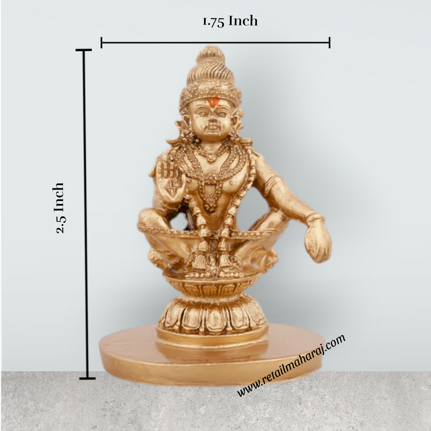 Ayyappan Statue - 2.5 x 1.75 Inches | Resin Statue/ Ayyappa Idol/ Ayyappan Vigraham for Pooja