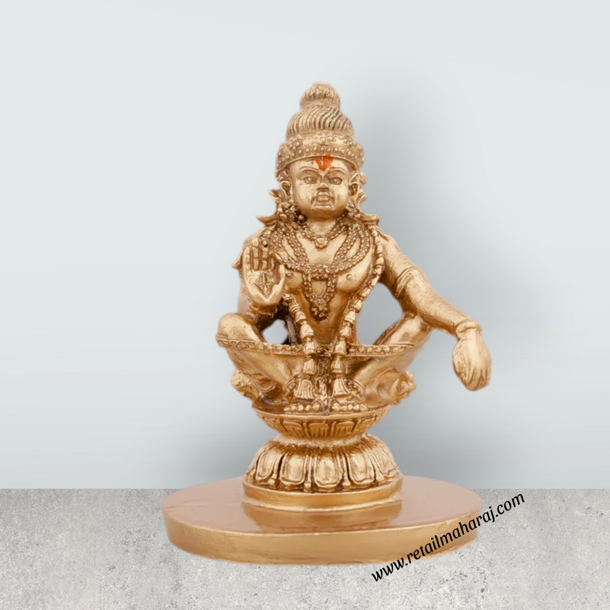 Ayyappan Statue - 2.5 x 1.75 Inches | Resin Statue/ Ayyappa Idol/ Ayyappan Vigraham for Pooja - Retail Maharaj