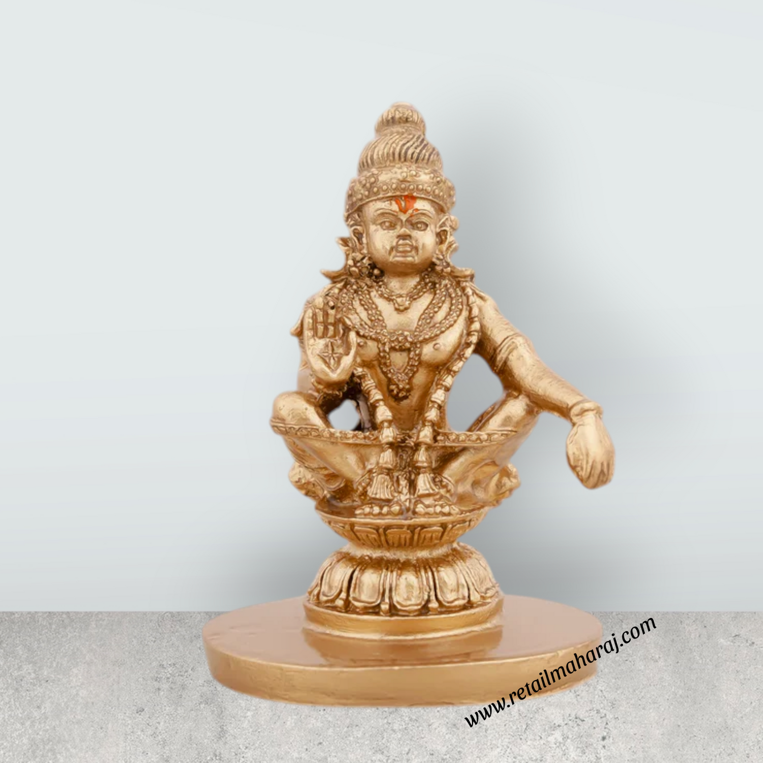Ayyappan Statue - 2.5 x 1.75 Inches | Resin Statue/ Ayyappa Idol/ Ayyappan Vigraham for Pooja - Retail Maharaj