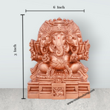 Panchamuga Ganesha Statue - 3 x 6 Inches | Copper Polish Vinayagar Statue/ Resin Statue for Pooja - Retail Maharaj