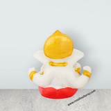 Ganesh Murti - 3 x 2.5 Inches | Resin Sitting Ganpati Murti for Pooja - Retail Maharaj
