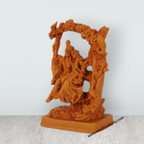 Radha Krishna Murti With Tree - 6.5 x 4 Inches | Resin Statue/ Wooden Polish Radha Krishna Idol for Pooja - Retail Maharaj