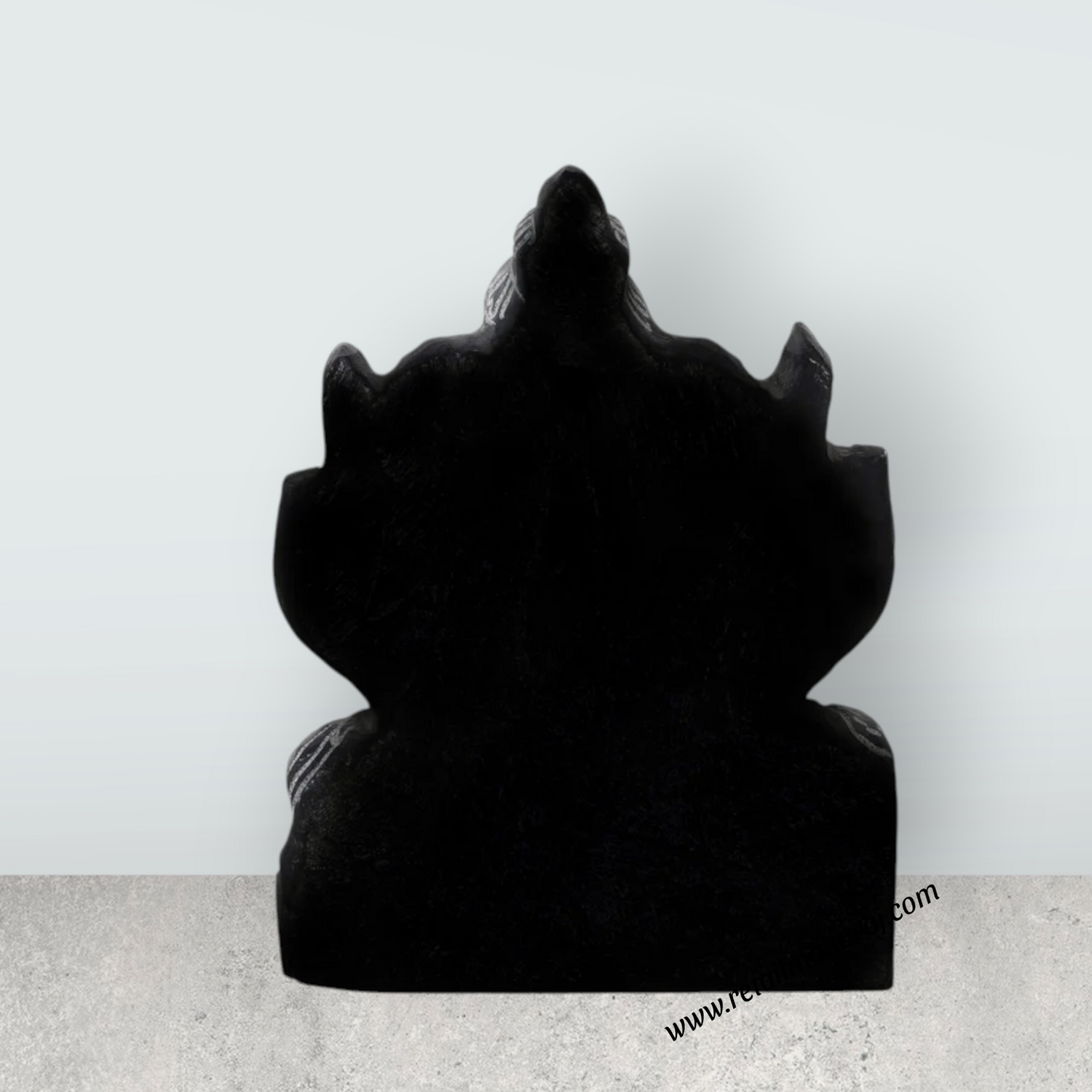 Ganesh Murti - 6 x 4.5 Inches | Black Stone Vinayaka Statue/ Sitting Ganesha Statue for Pooja - Retail Maharaj