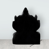 Ganesh Murti - 6 x 4.5 Inches | Black Stone Vinayaka Statue/ Sitting Ganesha Statue for Pooja - Retail Maharaj