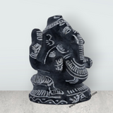 Ganesha Murti - 3.5 x 2.5 Inches | Black Stone Ganpati Murti/ Vinayaka Idol For Home Temple & Auspicious Decor - Retail Maharaj