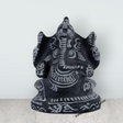 Ganesha Murti - 3.5 x 2.5 Inches | Black Stone Ganpati Murti/ Vinayaka Idol For Home Temple & Auspicious Decor - Retail Maharaj