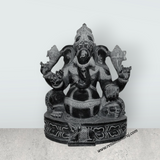 Ganesha Murti - 28 x 19 Inches | Black Stone Idol / Ganapathi Statue/ Vinayagar Sculpture Decor for Home & Pooja - Retail Maharaj