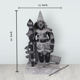 Bala Murugan Standing on Base Murti - 20 x 13 Inches | Black Stone Idol / Kartikeya Statue for Pooja - Retail Maharaj