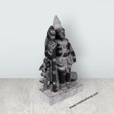 Bala Murugan Standing on Base Murti - 20 x 13 Inches | Black Stone Idol / Kartikeya Statue for Pooja - Retail Maharaj