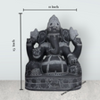 Ganesha Murti - 15 x 11 Inches | Black Stone Vinayakar Idol / Ganapathi Sculpture For Home Decor - Retail Maharaj