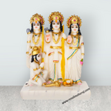 Ram Darbar Murti With Base - 8 x 6 Inches | Marble Dust Murti/ Ram Darbar Idol for Pooja - Retail Maharaj