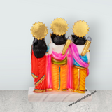 Ram Darbar Murti With Base - 11 x 8.5 Inches | Marble Dust Murti/ Coloured Ram Darbar Idol for Pooja - Retail Maharaj