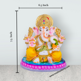 Ganesh Murti - 7.5 x 6.5 Inches | Marble Dust Murti / Ganpati Murti / Vinayaka Idol For Pooja Room - Retail Maharaj