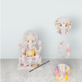 Ganesha Sitting On Base Murti - 9 x 7 Inches | Marble Idol / Vinayakar Statue For Home Pooja Décor