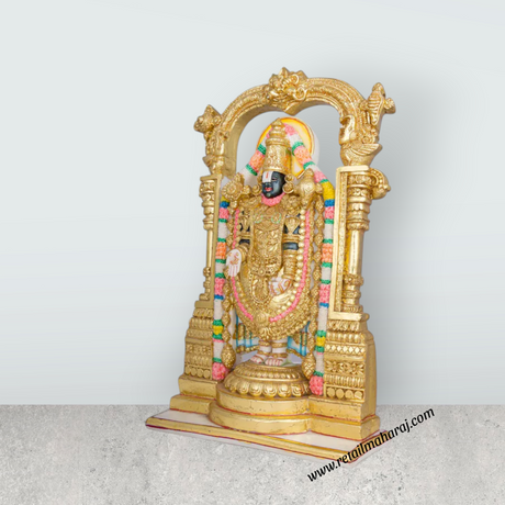 Tirupati Balaji Murti - 15 x 9 Inches | Marble Idol / Tirupathi Balaji Statue / Tirupati Balaji Idol for Pooja - Retail Maharaj
