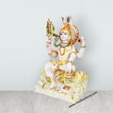 Shivan Sitting on base Murti - 18 x 10.5 Inches | Marble Idol/ Shiva Lingam Statue / Shivling For Pooja - Retail Maharaj