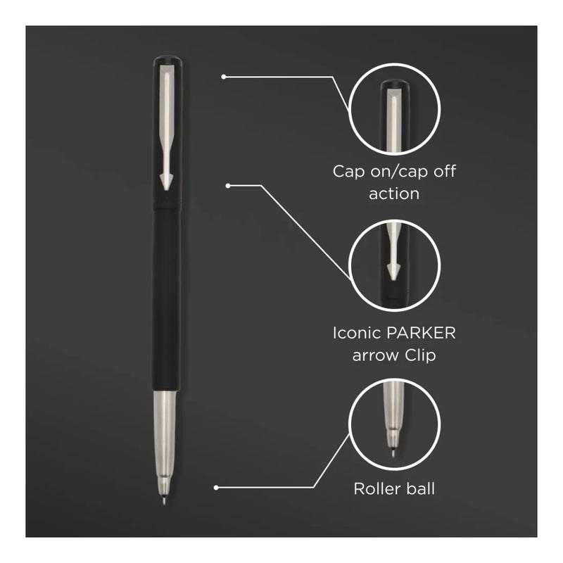 PARKER VECTOR BALL PEN MATTE BLACK | BLUE INK
