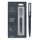 PARKER VECTOR BALL PEN MATTE BLACK | BLUE INK