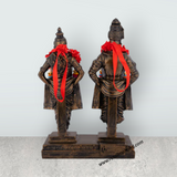 Vitthal Rukmini Murti Standing On Base - 8 x 5.5 Inches | Resin Idol/ Vitthal Rakhumai Murti for Pooja - Retail Maharaj
