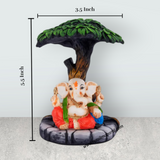 Tree Ganesha Murti - 5.5 x 3.5 Inches | Resin Ganesh Idol / Vinayagar Statue For Home & Office Decor - Retail Maharaj