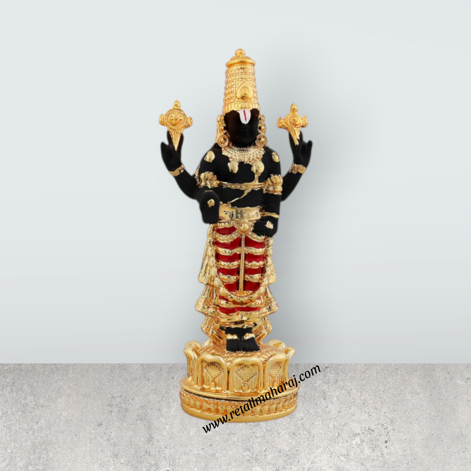 Balaji Standing On Base Murti - 4 Inches | Resin Balaji Idol / Balaji Statue for Home & Pooja