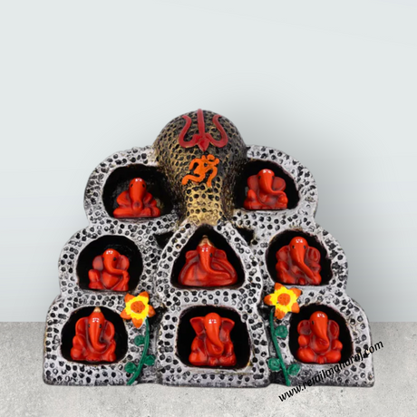 Ashta Vinayak Set - 6 x 7.5 Inches | Fibre Ganesh Idol / Ganapati Murti / Vinayagar Statue for Home & Pooja - Retail Maharaj