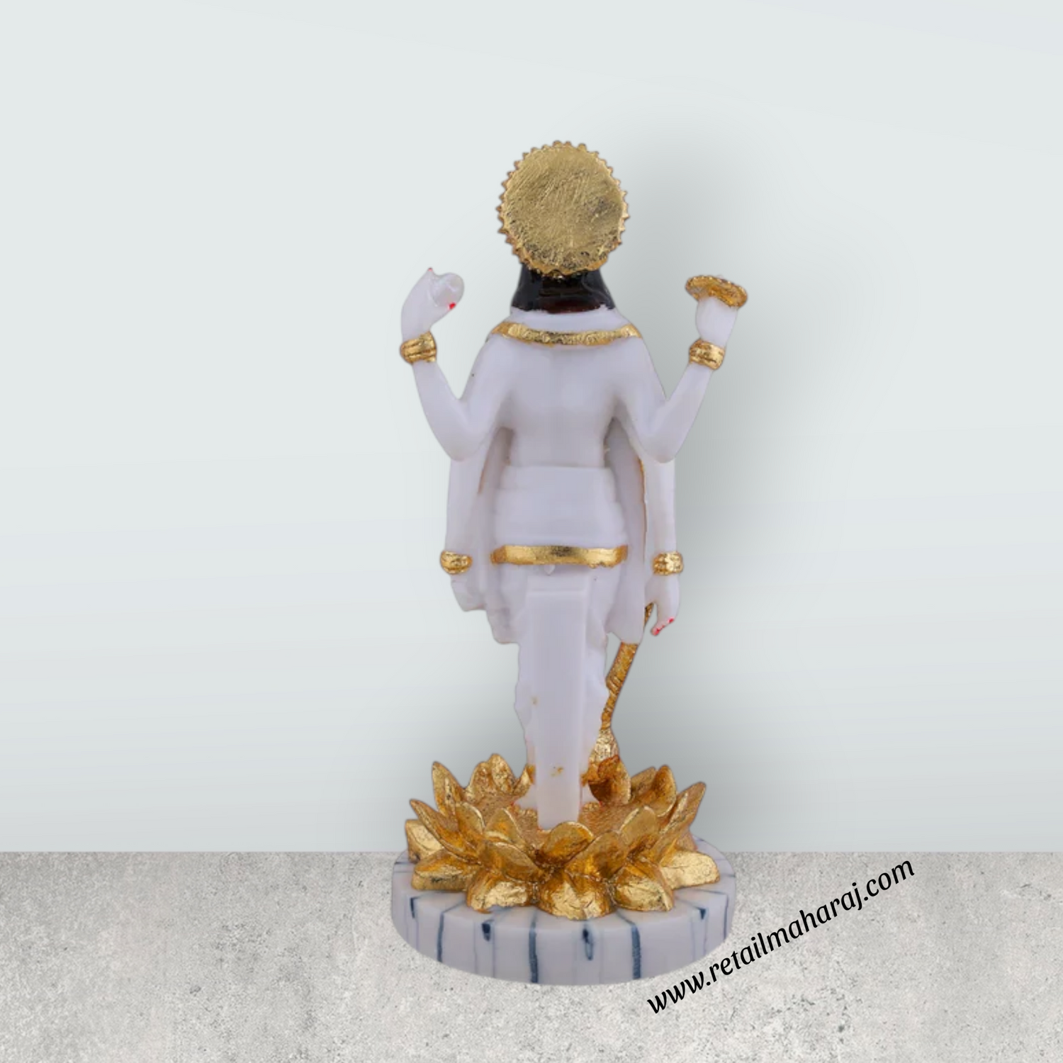 Vishnu Standing on Kamal Base Murti - 12 x 5.5 Inches | Fibre Vishnu Idol / Lord Vishnu Statue for Pooja