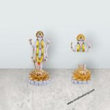 Vishnu Standing on Kamal Base Murti - 12 x 5.5 Inches | Fibre Vishnu Idol / Lord Vishnu Statue for Pooja